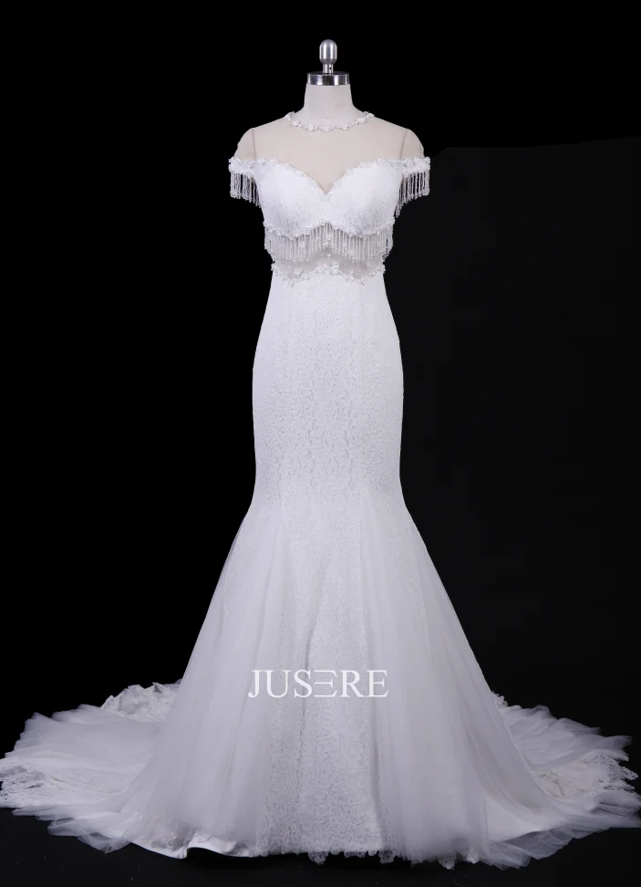 

White Sweetheart Mermaid wedding dress bridal dress bridal fashion court train bridetobe in stock