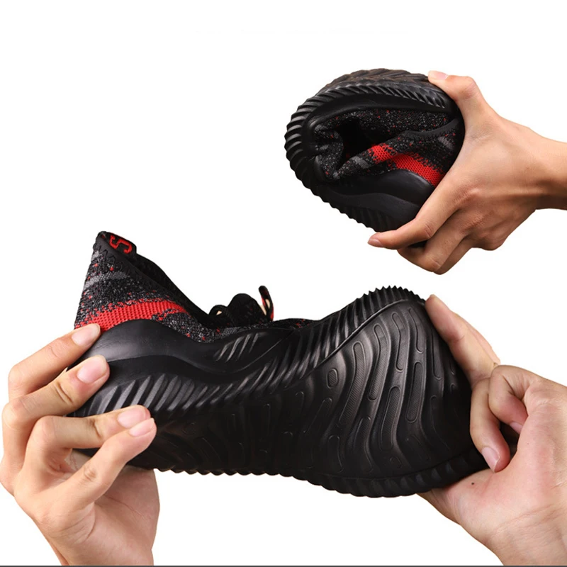 Новинка мужские спортивные рабочие ботинки модные Нескользящие дышащие со