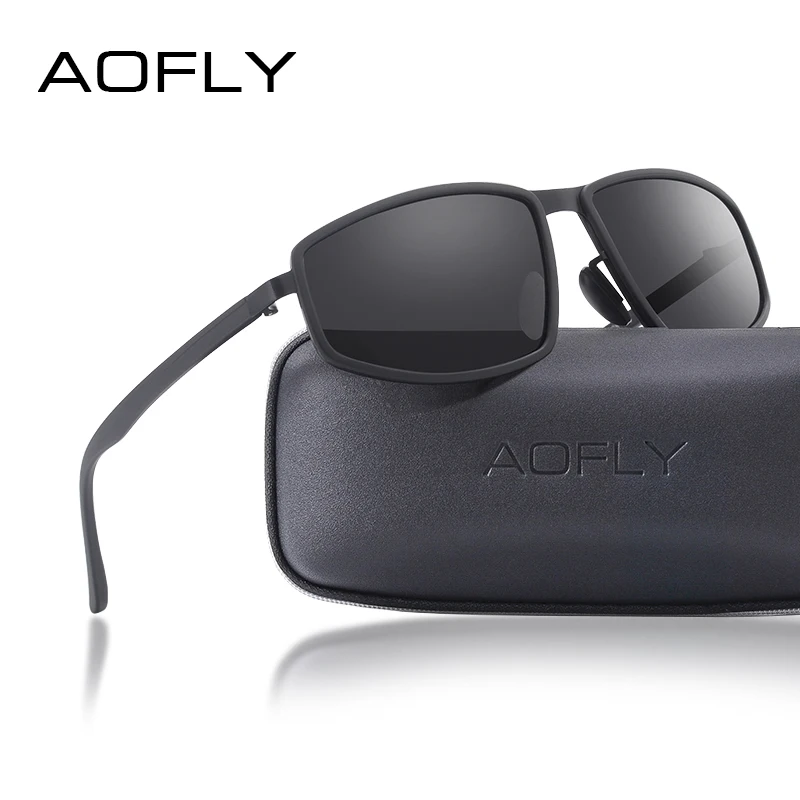 Мужские солнцезащитные очки с прямоугольной оправой AOFLY винтажные