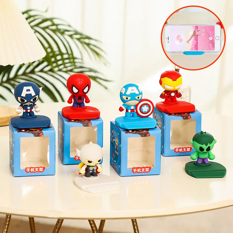

Marvel Movie Avengers Infinity War Super Heros Iron Man Captain America Thor Spider Man Action Figure Mobile Phone Bracket Toys