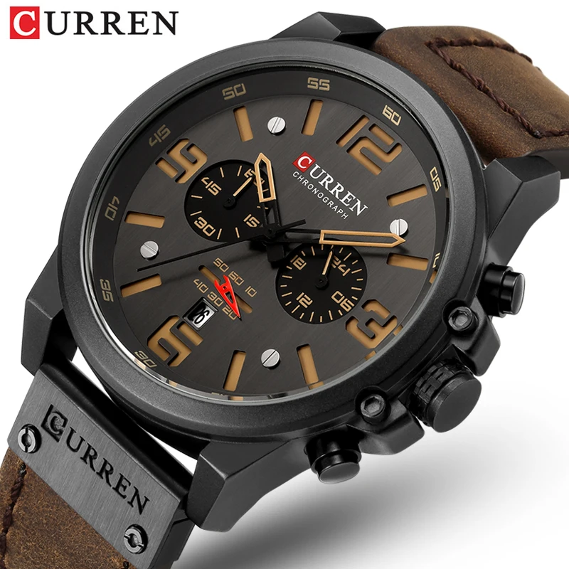 

CURREN 8314 New Mens Watches Top Brand Luxury Men Military Sport Wristwatch Leather Quartz Watch erkek saat Relogio Masculino