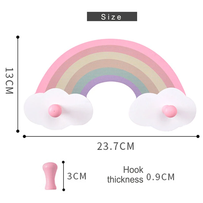 

Wooden Macaron color rainbow hook children room background wall decoration DIY home decor Self interior accessory