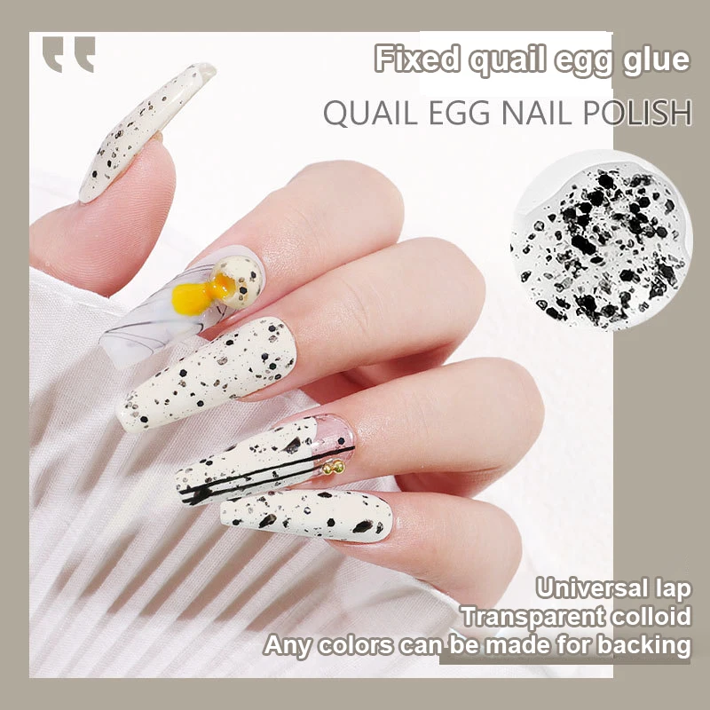 

HOT 12ml Nail Glue Remove Off The Cuticles Hight Quality Keep Shine Creative Nail DIY Eggshell Gel Polish Eggshell Pattern TSLM2