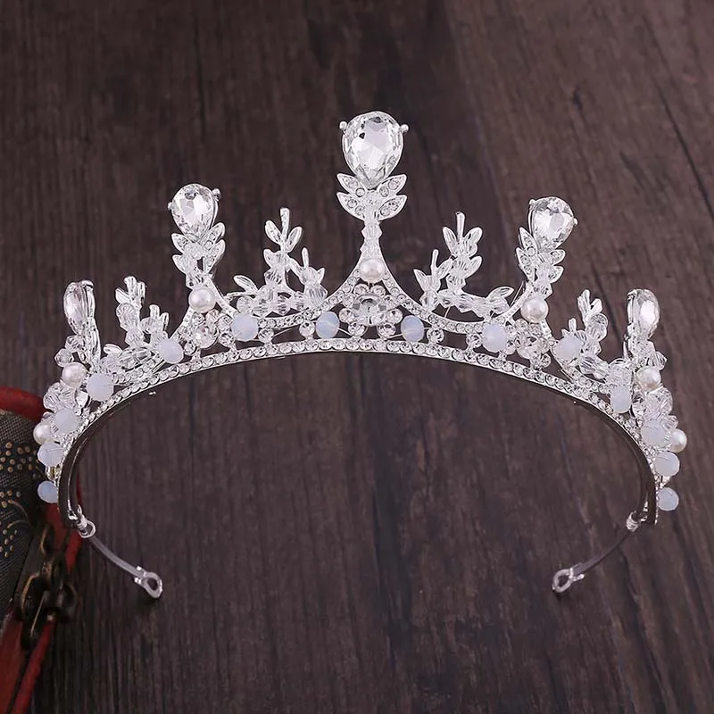 Свадебная Корона Стразы FORSEVEN великолепного серебряного цвета с кристаллами