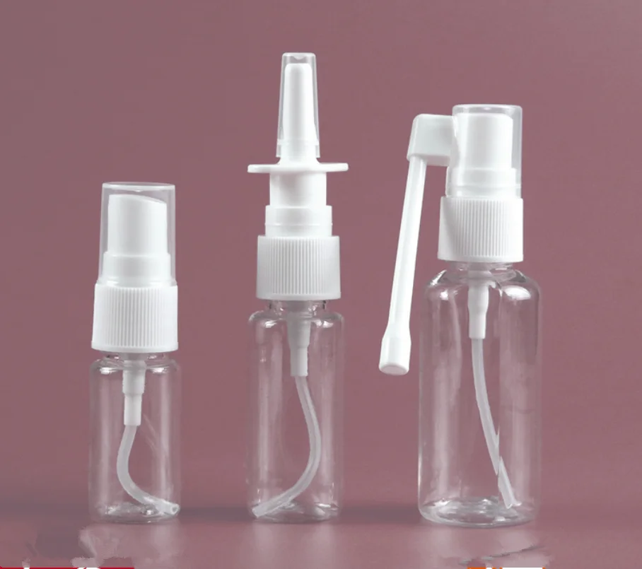 

1pcs Empty Plastic Nasal Spray Bottles Pump Sprayer Mist Nose Spray Refillable Bottle Packaging 5ml 10ml 20ml 30ml