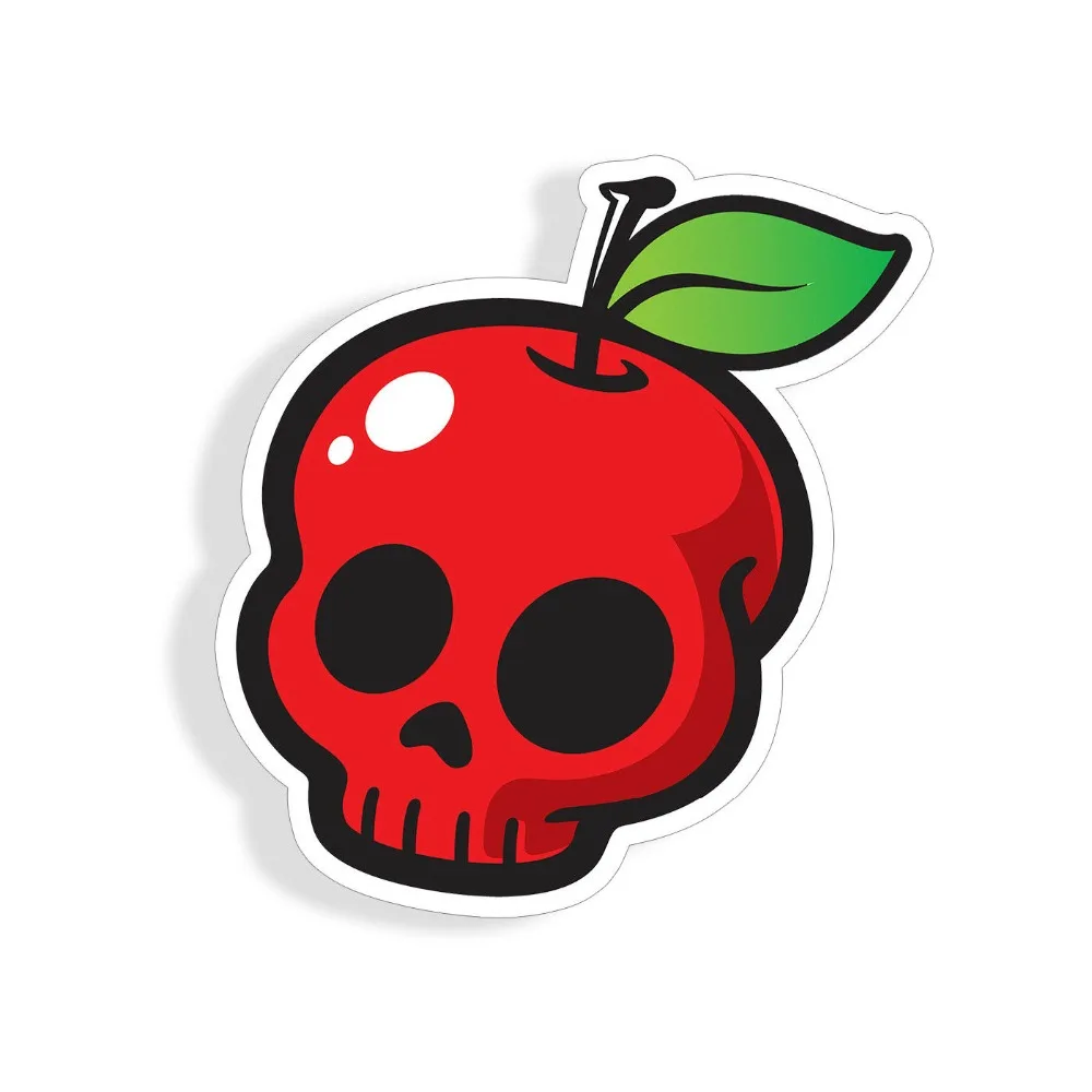 

Red apple sticker skull laptop cup creative cooler car window bumper decal