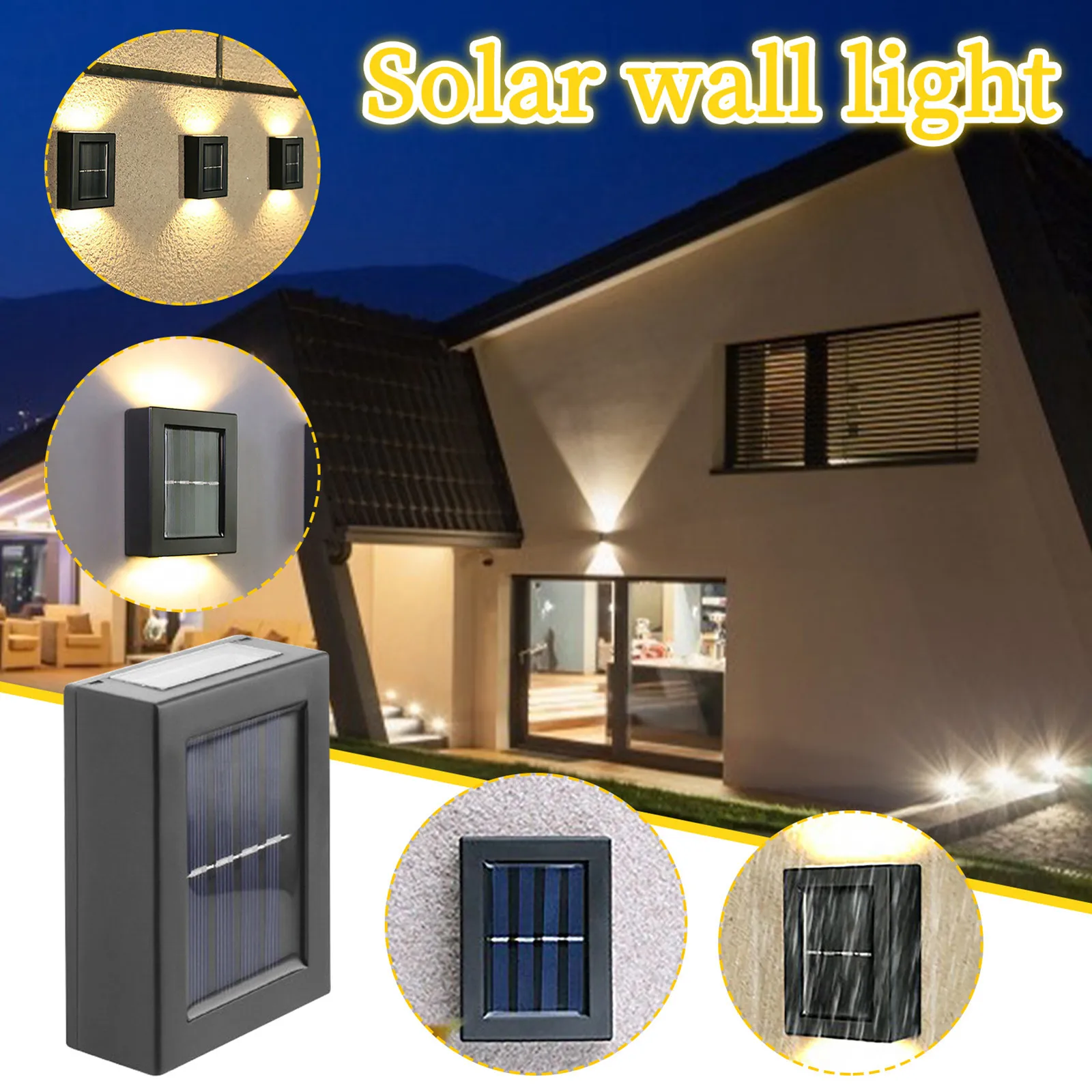 

2/4/8/16pcs Solar Wall Lamp Outdoor Garden Waterproof Solar LED Wall Lamp Light Up And Down Decorative Garden Lamps Dropshipping