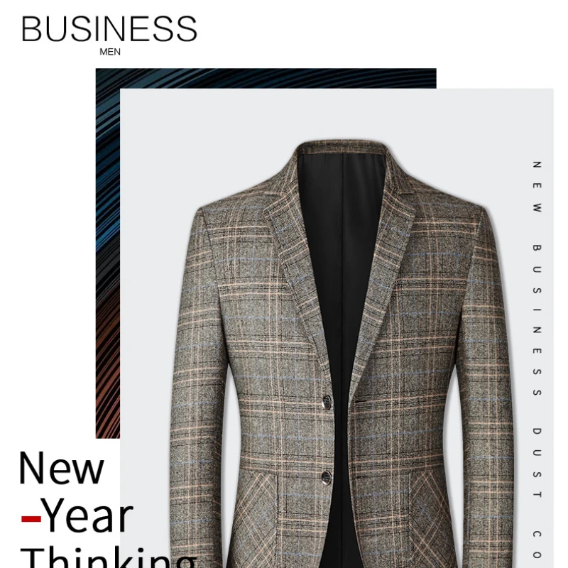 

2021 suit jacket men's casual suit spring thin middle-aged single suit jacket and western dad suit non-iron Prom Wedding Groom