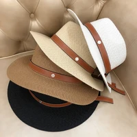 2020 women straw hats sun hats female wide brim beach hat bow summer hat anti uv straw sun hats
