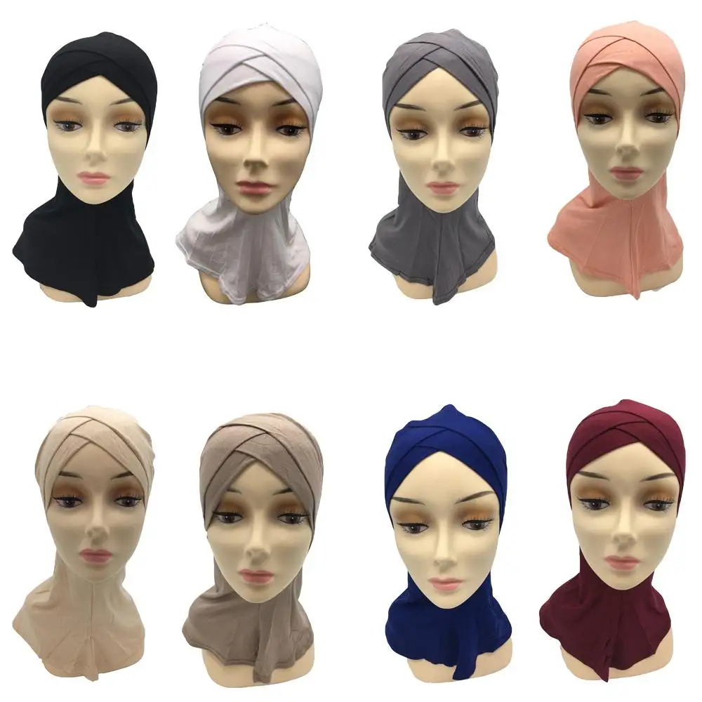 Женский хиджаб под шарфом внутренняя мусульманская Кепка ниндзя головной убор с