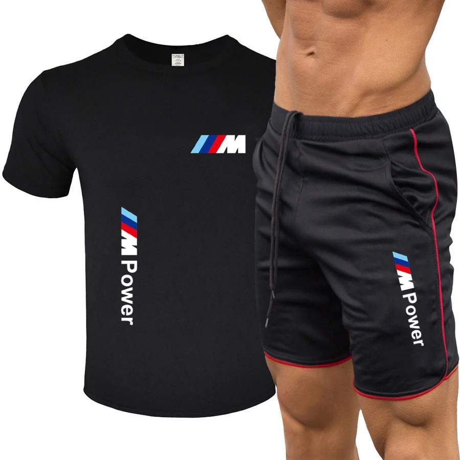 

2021 summer men's T-shirt sportswear fashion brand printing men's suit short-sleeved T-shirt shorts T-shirt suit 2XL