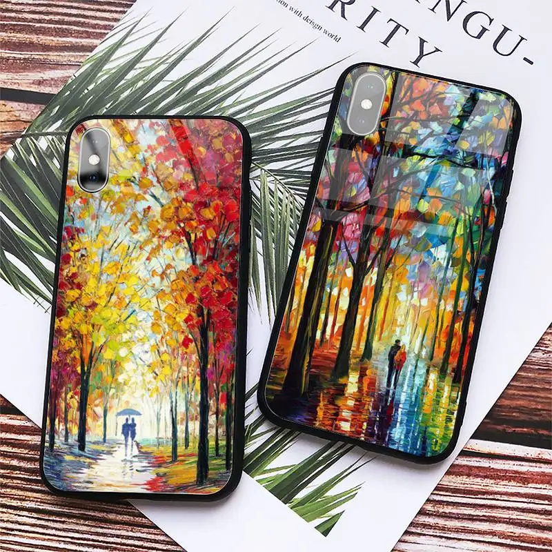 

Oil Painting Master Works Autumn Phone Case Tempered glass For iphone 6 7 8 plus X XS XR 11 12 13 PRO MAX mini