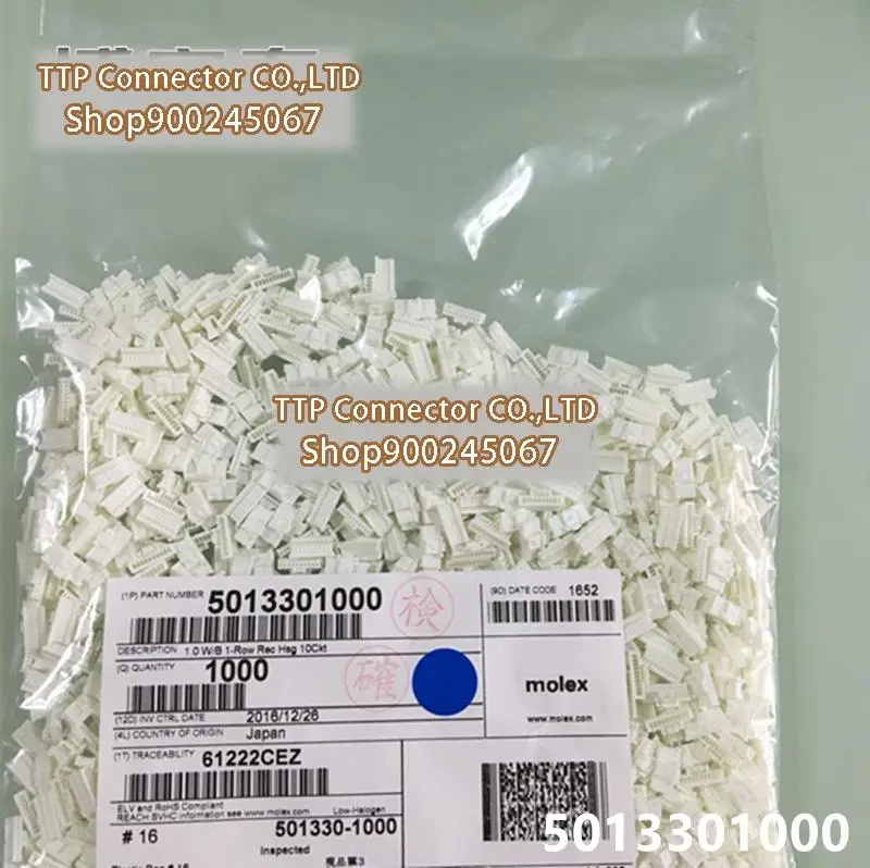 

1000 шт./лот коннектор 501330-1000 5013301000 пластиковый корпус 10P 1,0 мм ширина ножки 100% новый и оригинальный