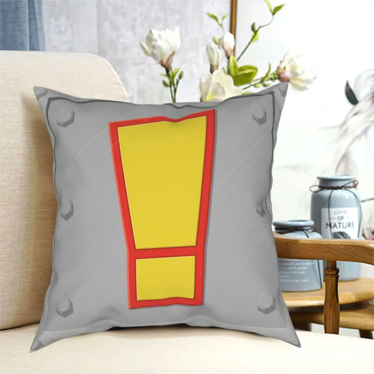 

Crash Exclamation Square Pillowcase Creative Decorative Throw Pillow Case for Home Cushion Case