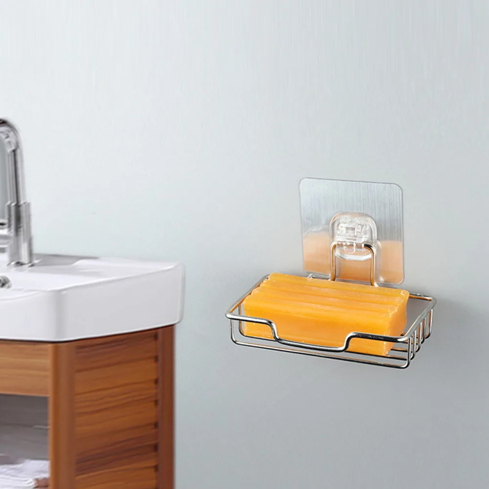 

Stainless Steel Wall Soap Dish Bathroom Storage Soap Rack Plate Box Container Wall Storage Rack Holder Shower Tray Home Decor
