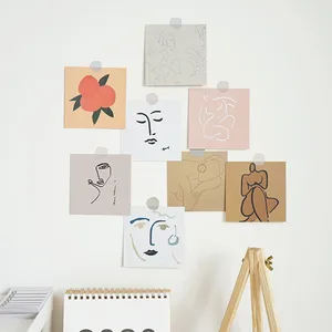 Минимальный двусторонний рисунок простой литературы и искусства Почтовые открытки стены Стикеры Подставки для фотографий фон Сделай Сам коллокации номер поздравительная открытка