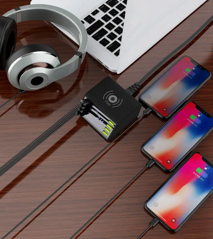 Зарядная Станция Fanshu с 8 USB портами 60 Вт 10 Вт|Зарядные устройства для телефонов| |