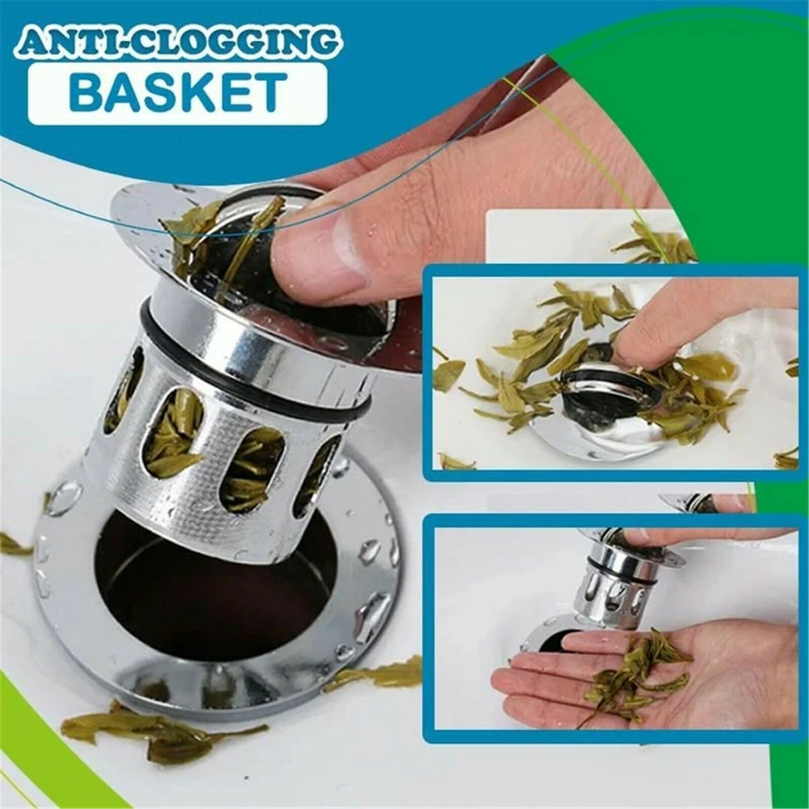 

Universal Wash Basin Bounce Drainer Filter Anti-Clogging Bathroom Sink Drainer Household CANQ889