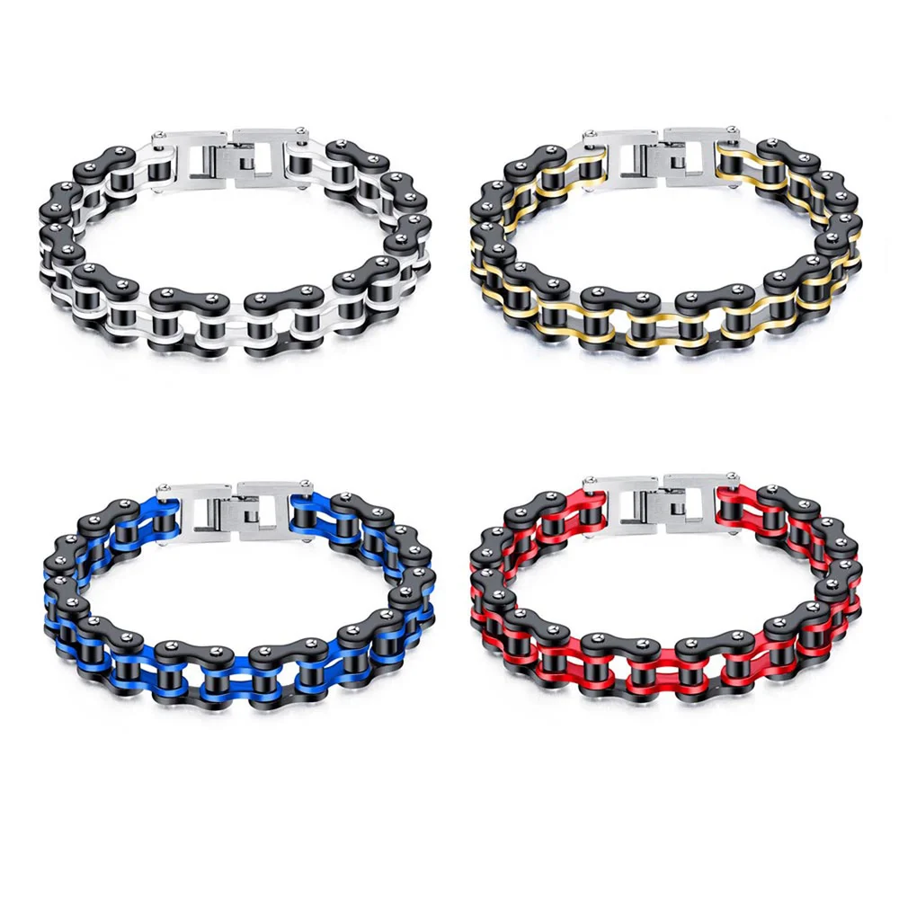 

Stainless Steel Bracelet for Men Bike Chain Gothic Bicycle Motorcycle Bicycle Style Jewelry