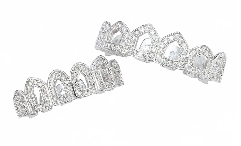 Полые Зубные коронки в стиле хип-хоп с фианитами панковские насадки для зубов