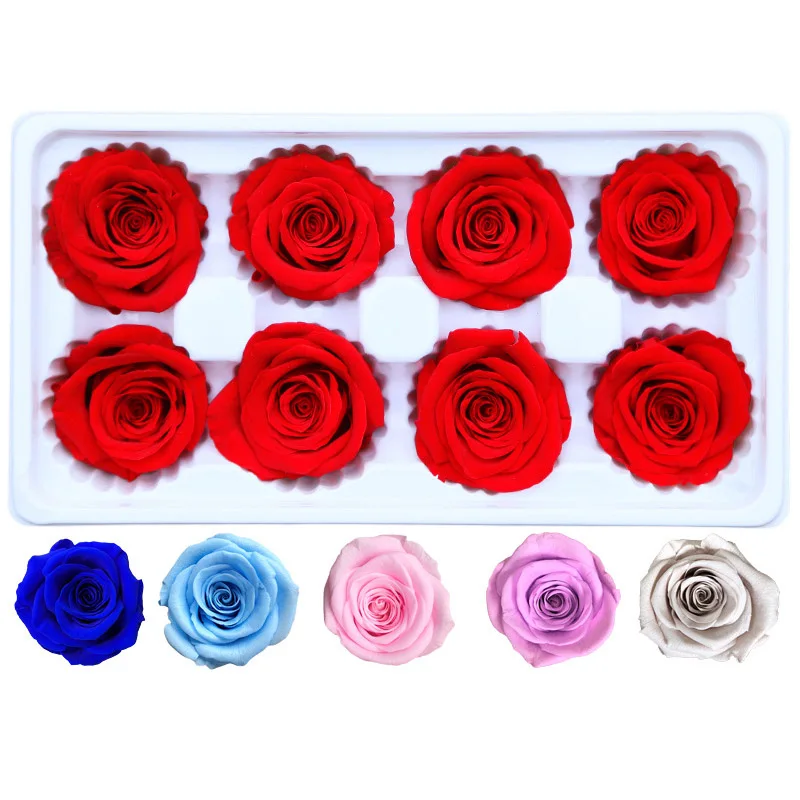 8pcs/box Artificial Flowers Rose 4-5CM Preserved Eternal Roses Box Newyear Valentine's Gifts Forever Everlasting Level A | Дом и сад
