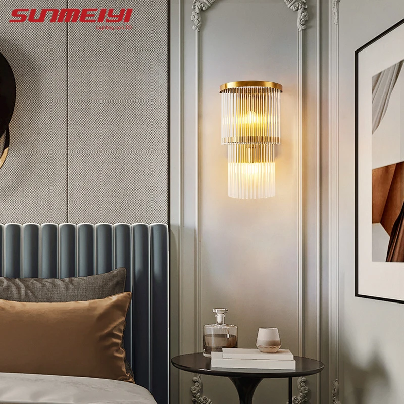 Золотые хрустальные настенные светильники светодиодный настенный светильник