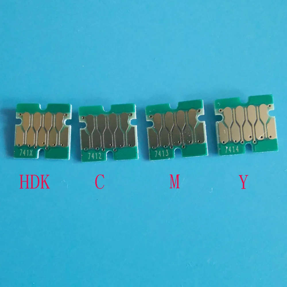 7411-7414/741X Одноразовый чип для Epson суреколор F6070 F7070 F6270 F9270 F9370 чернильный картридж с чернилами абсолютно серийный номер