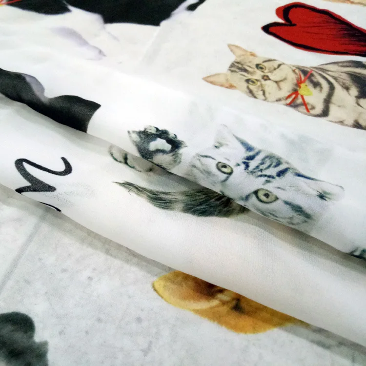 Осенняя модная ткань с рисунком в том же абзаце Женская принтом виде кошки