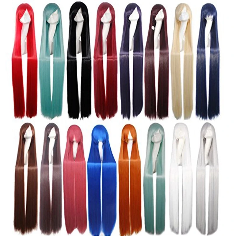 150 см длинные прямые термостойкие синтетические волосы парик Универсальный
