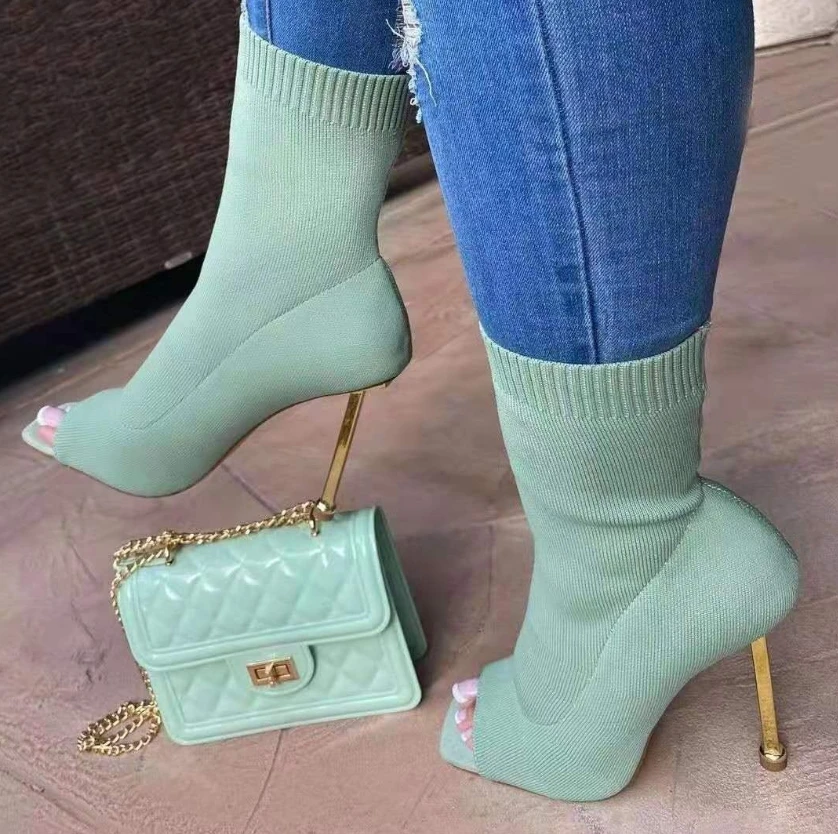 

Fashion 2022 New Summer Women High Heel Peep-Toe Shoes Woman Mesh Breathable Square Head Women High Heels Shoes Large Size 36~43