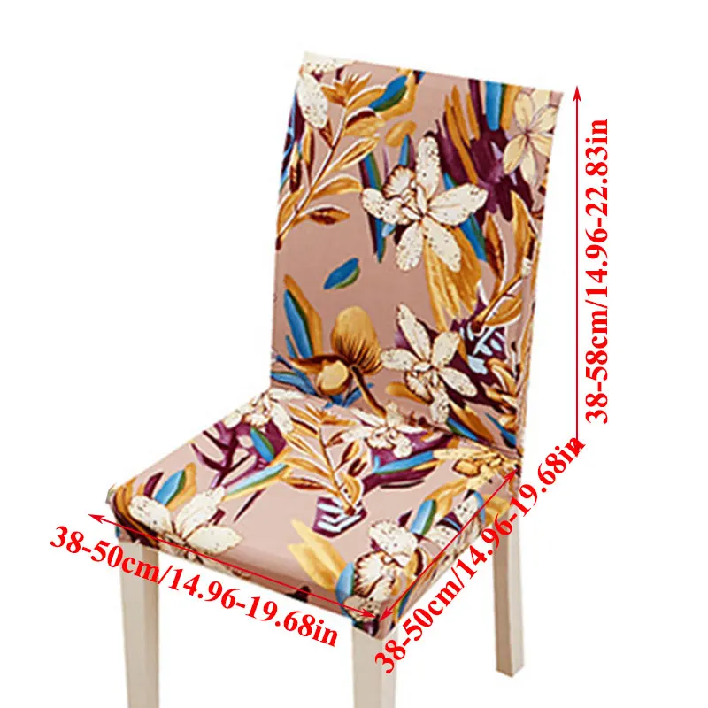 

1pc Floral Printing Chair Covers Dust-Proof Tight-hold Chair Cover Elastic Home Seat Cover Fashion Multi Color Home Supplies