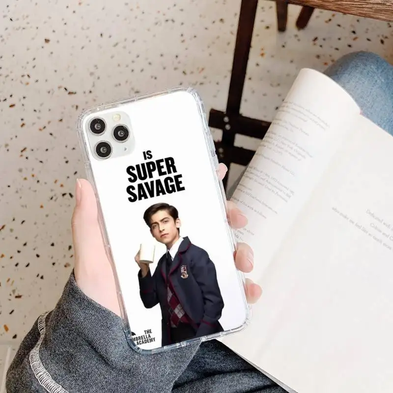 

Aidan Gallagher Number Five Phone Case Transparent for iPhone 11 12 mini pro XS MAX 8 7 6 6S Plus X 5S SE 2020 XR