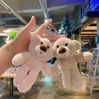 cute kawaii bear plush keychain stuffed toy keyfobs for backpacks boy girl kids soft winter gift women on the phone car pendants