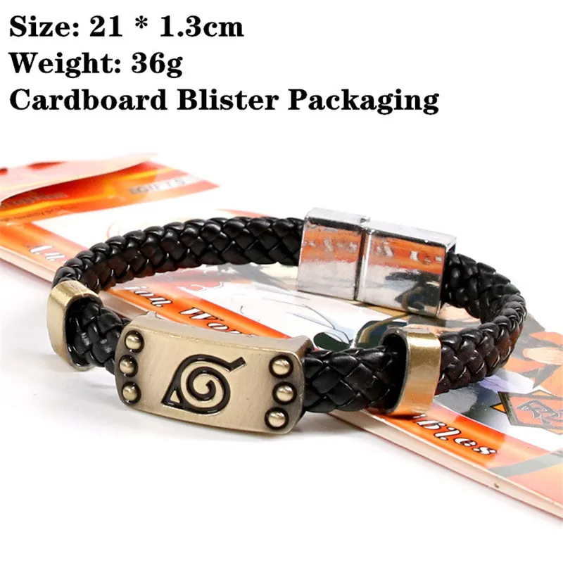 Наруто Аниме Какаси деревянный лист лоб Логотип Браслет Косплей Опора медь