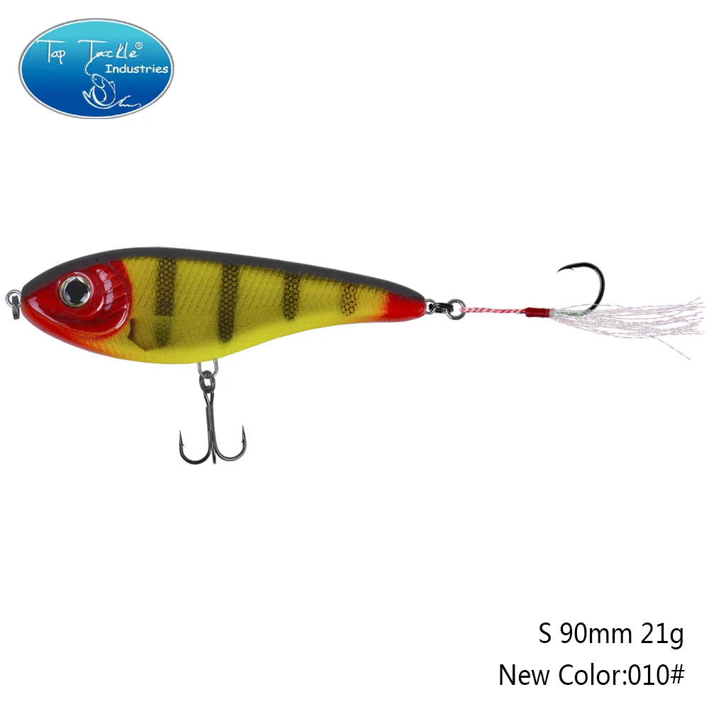 90mm 21g 010 90 мм 21 г цвета от 001 до 035 Тонущая Мускусная Щука искусственная рывковая приманка с одним крюком перьевая приманка для рыбалки - Цвет: 90mm 21g 010
