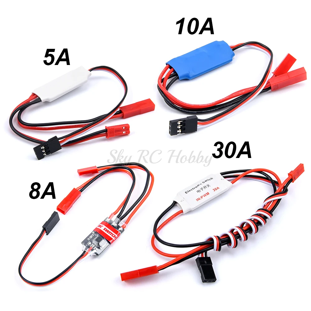 5A 8A 10A 30A 1-6s Электронный Переключатель PWM 3,7-27V Вход для дистанционным управлением и съемкой от первого лица модели самолетов светодиодный светильник контроллер двигателя Переключатель прерыватель