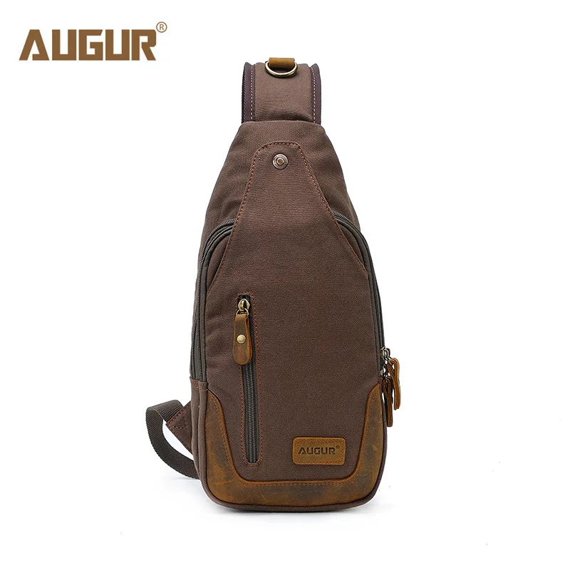 

Augur Men's Canvas Chest Bag Fashion Crossbody Handbag Casual Shoulder Sling Bag Phone Pack Bag School Bag