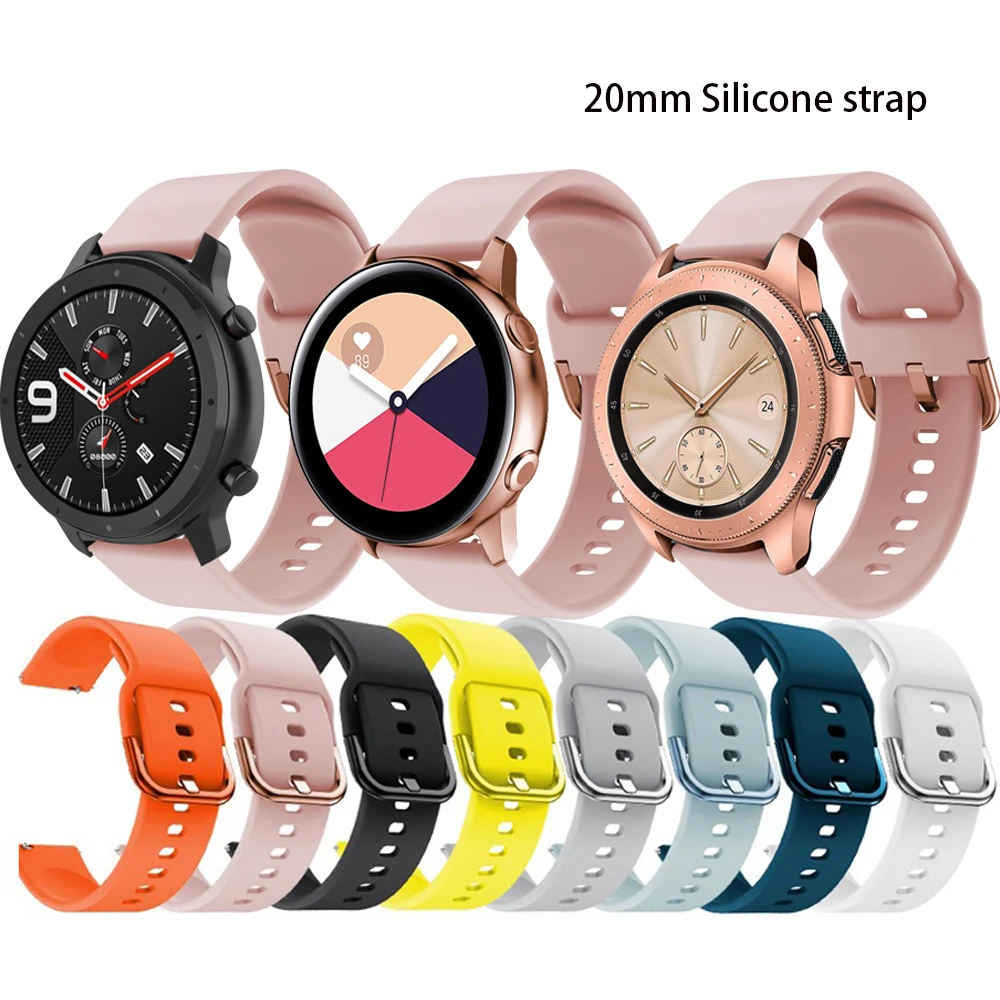 

Силиконовый ремешок для Huami Amazfit GTS GTR 42 мм, браслет 20 мм, ремешок для Huami Amazfit Bip BIT Youth, носимый ремешок для часов