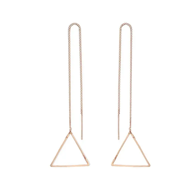 

Dangling Long Threader Heart Star Pearl Tassel Chain Drop Earrings Women Jewelry