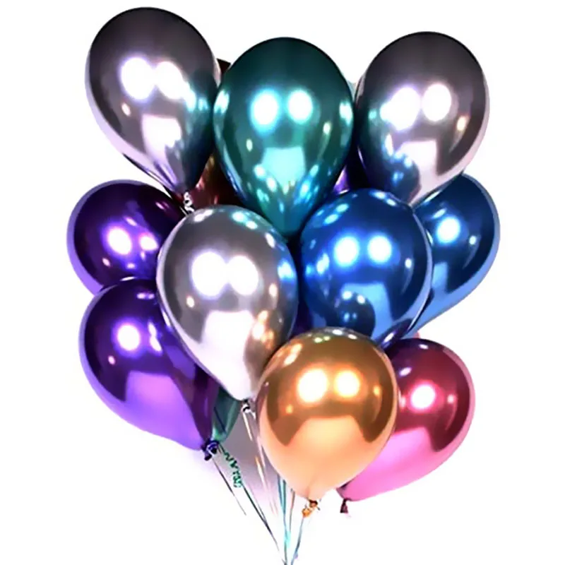 

10pcs 5/10/12inch Glossy Metal Pearl Latex Balloons Thick Chrome Metallic Colors helium Air Balls Globos Birthday Party Decor