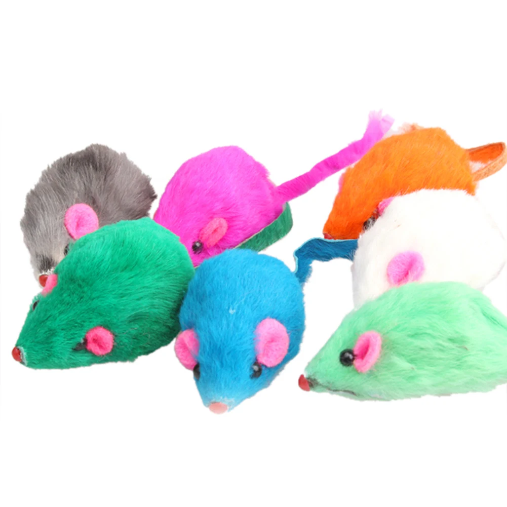 Игрушка для домашних животных кошки накладная мышь красочная мягкая забавная