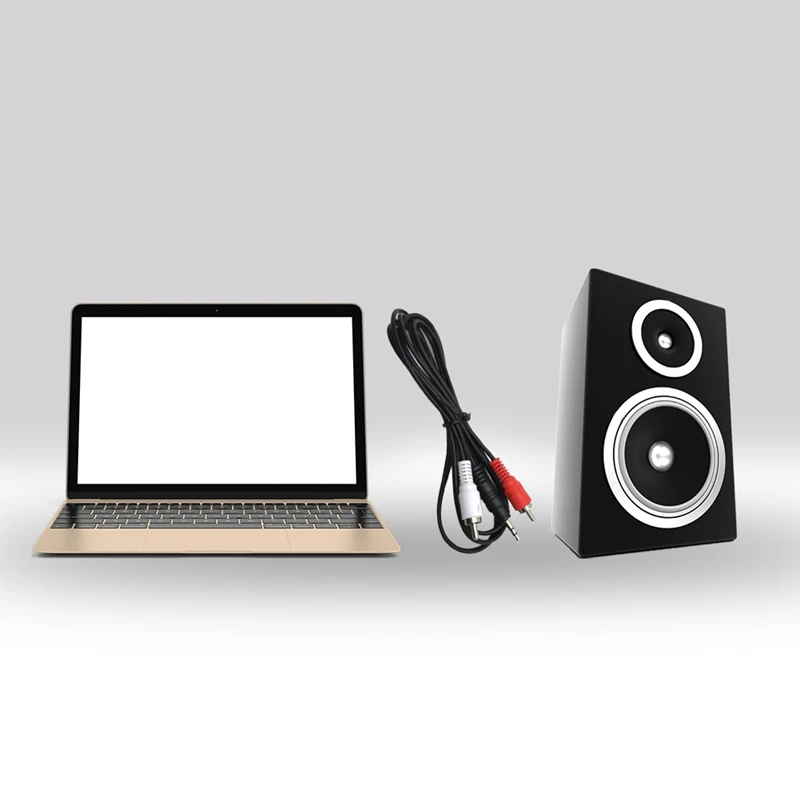 

1PC Headphone Jack Plug 3.5mm Aux in to 2 Red White RCA Stereo Audio Y Cord Cable Computer Speaker Cable