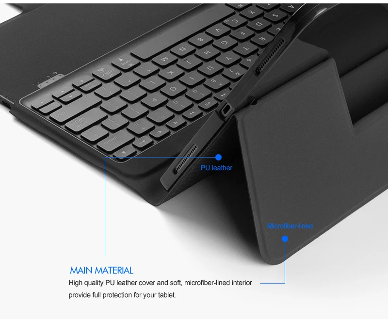 [Новинка] Беспроводная клавиатура Blue tooth для iPad pro 12,", Премиум чехол из тонкой кожи+ умный сон+ все в одном дизайне