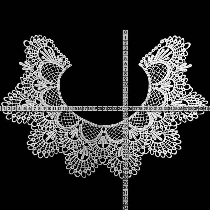 

1PC Lace Farbic Embroidered Applique Neckline Fabric Sewing Supplies Scrapbooking Water-soluble Lace Embroidery Corsage