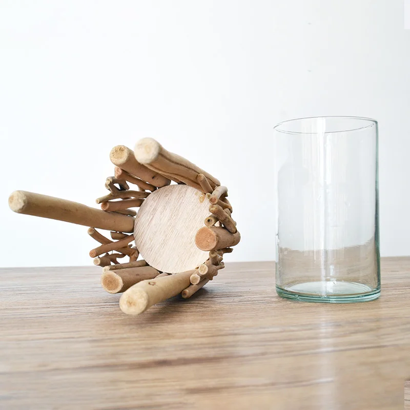 Деревянная Скандинавская гидропонная стеклянная ваза ручной работы украшения