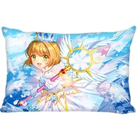 cardcaptor sakura anime cover throw pillow case rectangle cushion for sofahomecar decor zipper custom pillowcase 45x35cm