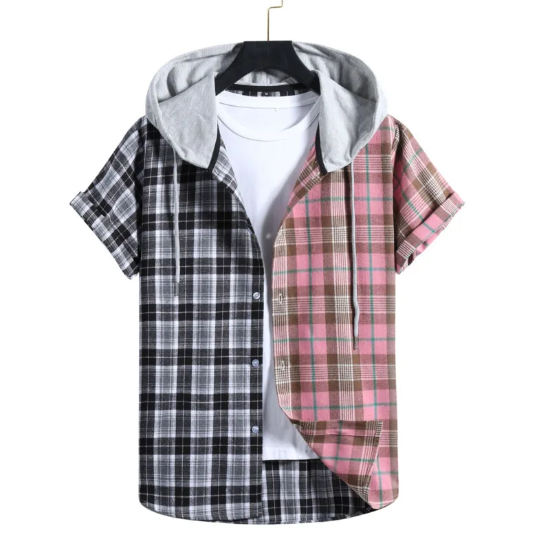 Летняя уличная одежда #4752 рубашки в стиле хип хоп для мужчин Повседневная рубашка