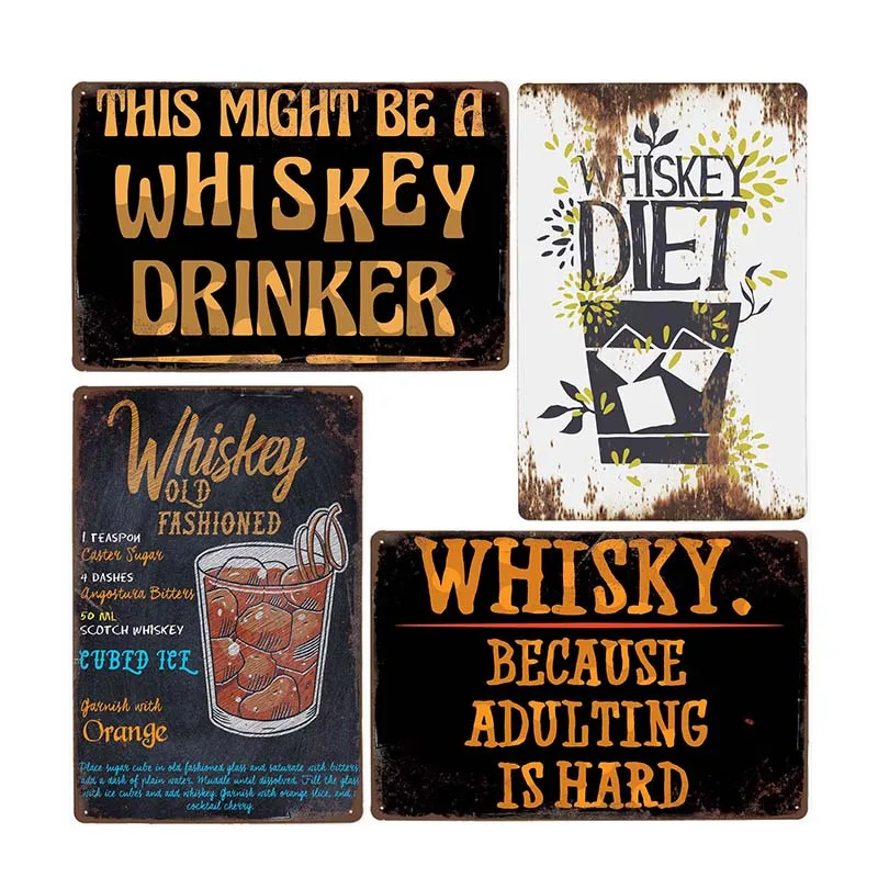 Виски металлическая жестяная вывеска винтажная табличка Ретро паб пивной бар Club