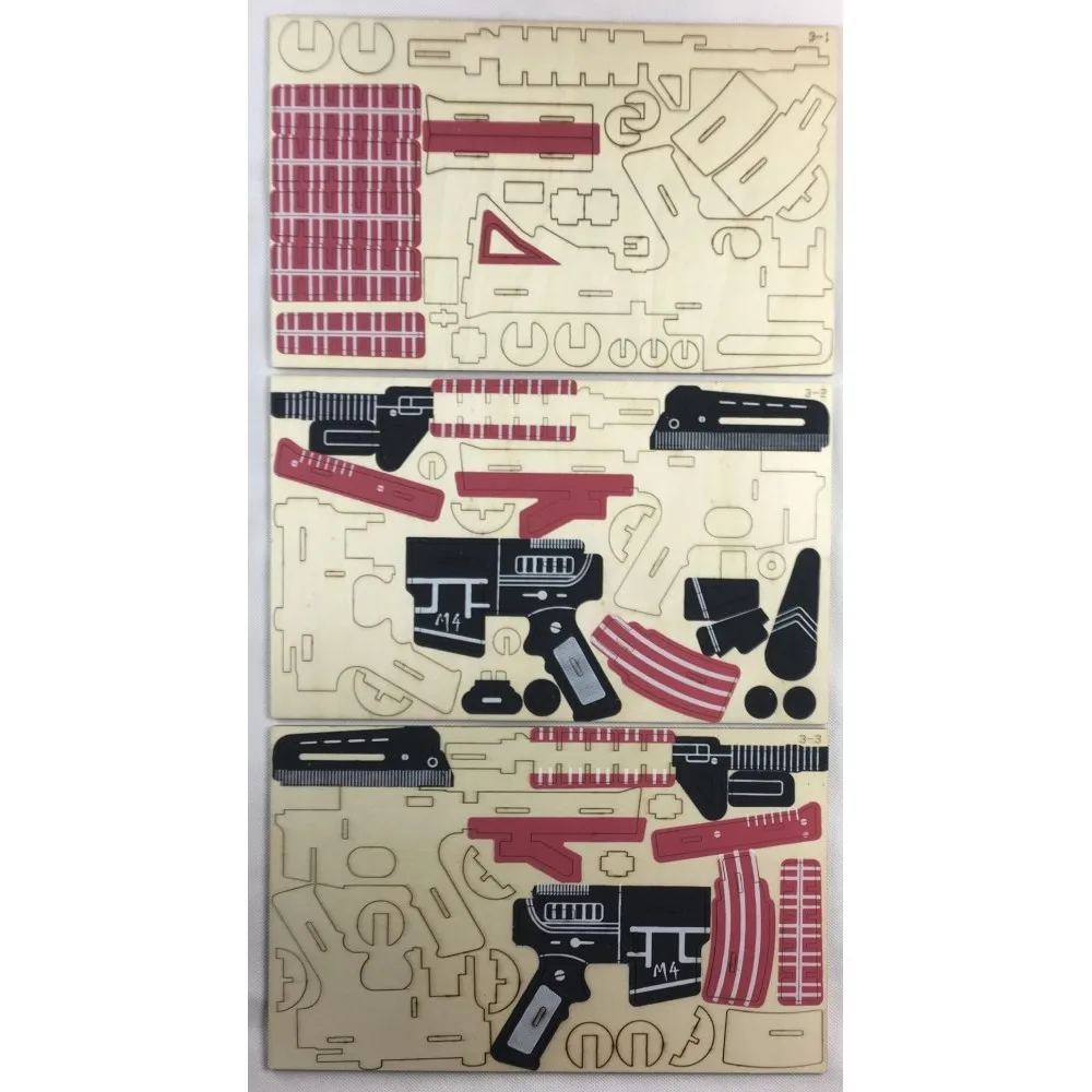 Деревянные игрушки деревянные пистолеты M4 винтовка пистолет головоломка мини