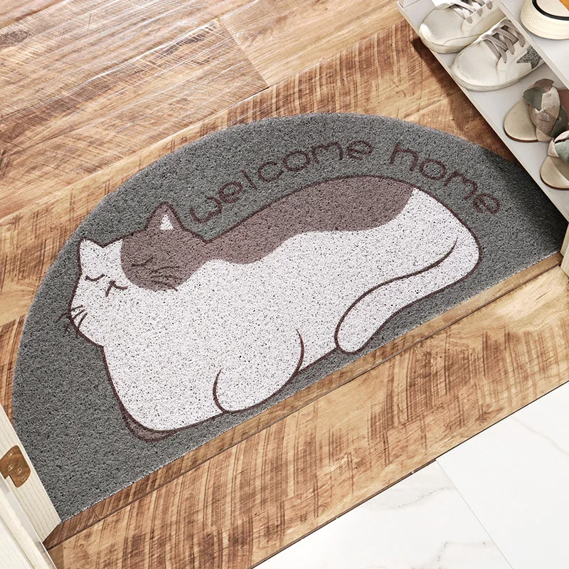 Полукруглый Коврик для двери ленивый кот царапает износостойкий